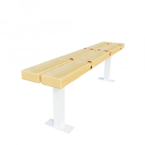 Banc tennis bois / métal à fixer 150 cm - sans dossier - outdoor - Made in France
