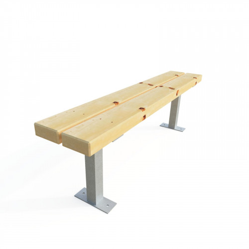 Banc tennis bois / métal à fixer 150 cm - sans dossier - outdoor - Made in France