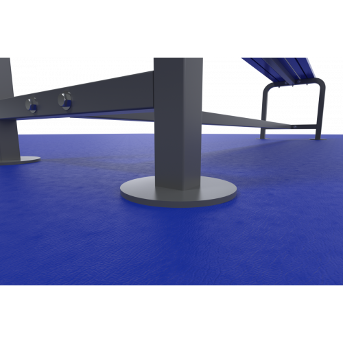 Banc mobile sur platine en acier plastifié - 2m