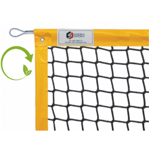 Filet de beach tennis éco-conçu Ø3mm traité anti-UV avec bandes PVC + câble de tension