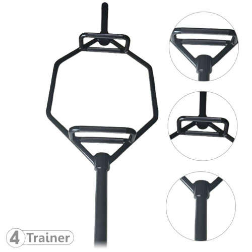 HEX BARRE - Trap Bar Full Black 140cm - 4TRAINER