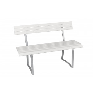 Banc pieds acier avec dossier 1m20 - Made in France - 130120
