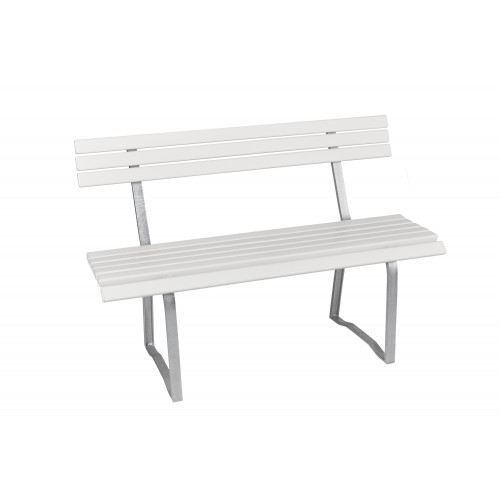 Banc pieds acier avec dossier 1m20 - Made in France - 130120