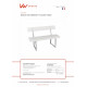 Banc pieds acier avec dossier 1m20 - Made in France - 130120