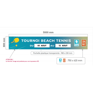 BANDEROLE "TOURNOI DE BEACH TENNIS"