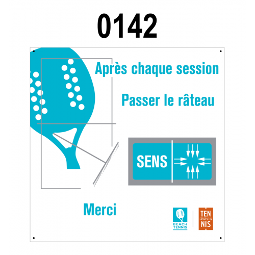 Pancarte Signalétique - BEACH - PASSER LE RATEAU