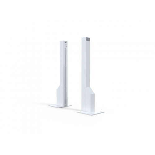 Poteaux de padel en acier sur platine - treuil intérieur