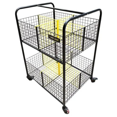 Chariot de stockage de matériel de Tennis à compartiments - Dim : 84cm x 70cm x 120cm