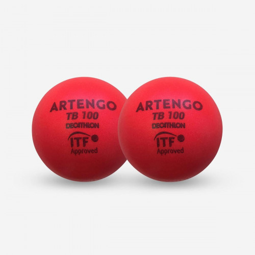 BALLE DE TENNIS EN MOUSSE TB100 9CM ROUGE - LOT de 2 balles