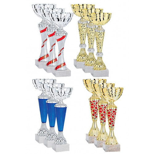 Lot de 12 coupes de 21 à 28 cm