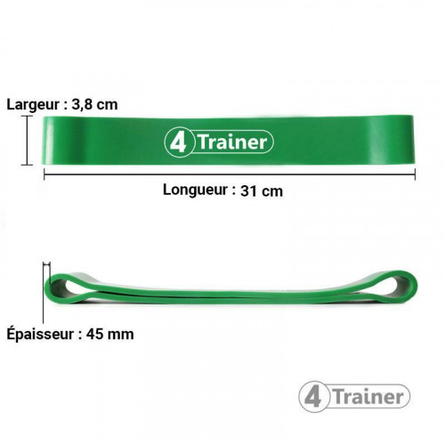 Mini Bande Elastique - Powerband Medium - Vert - 4TRAINER