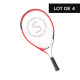 Lot de 4 raquettes de tennis - 21" - 6 à 9 ans - JR T600