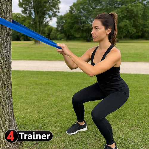 Bande Élastique Haute Performance - 250 x 15cm - Résistance Medium 4KG - BLEU - 4TRAINER