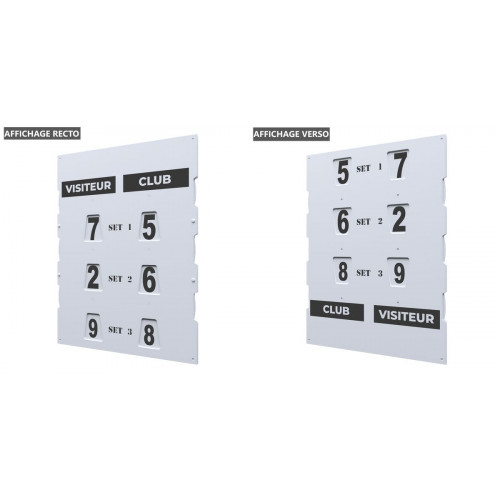 TABLEAU DE SCORE - MODELE SPÉCIAL PADEL RECTO VERSO + ADHÉSIFS OFFERTS - MADE IN FRANCE