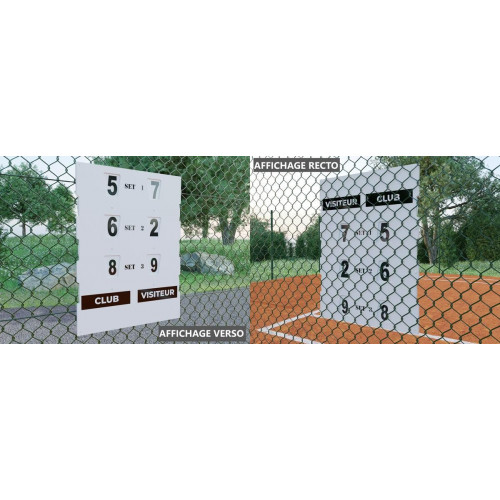 TABLEAU DE SCORE - MODELE SPÉCIAL PADEL RECTO VERSO + ADHÉSIFS OFFERTS - MADE IN FRANCE
