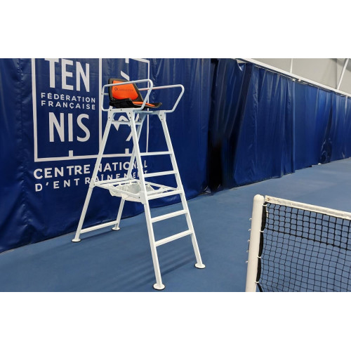 Chaise d'arbitre en aluminium blanc - Modèle Tournoi
