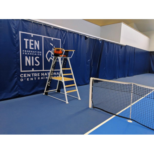 Chaise d'arbitre en aluminium blanc + bois - Compétition