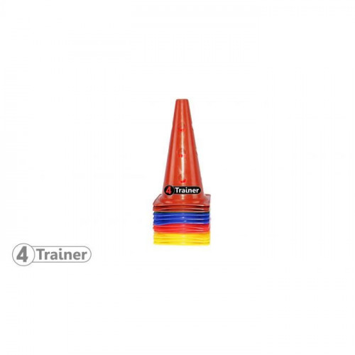 Balise x8 Multicolore - 30cm - Rouge, Jaune, Bleu - Percée 12 Trous - 4TRAINER