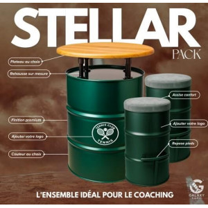 Ensemble mange-debout  + 2 tabourets personnalisé - made in France