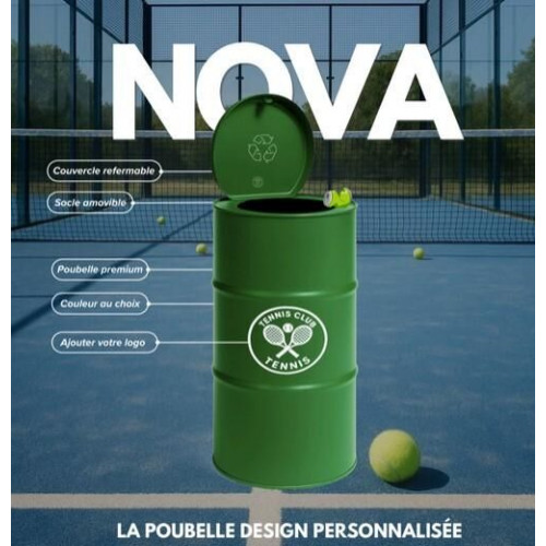 Baril 60l poubelle déchets personnalisée - made in France