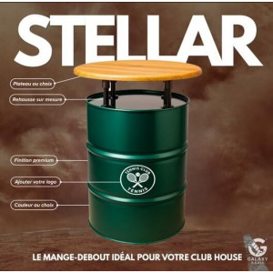 Baril 220 L mange-debout personnalisé - made in France