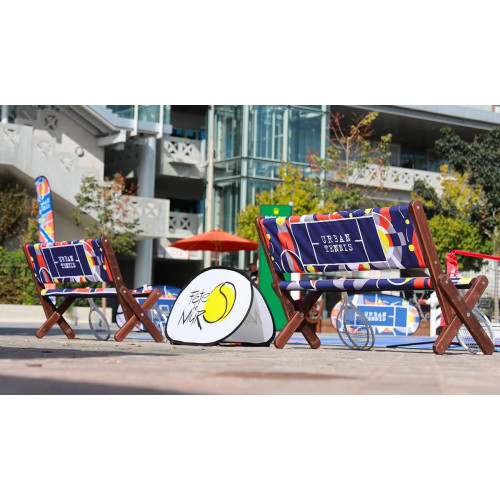 Banc en bois avec impression personnalisée