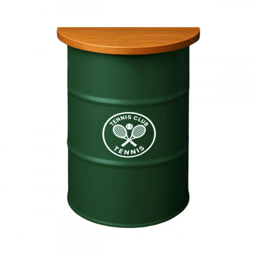 Demi baril 220l Mange-debout mural personnalisé - made in France