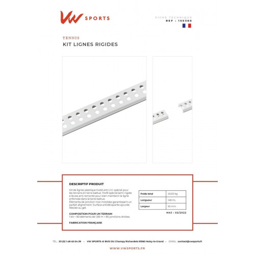 Ligne rigide perforation ronde- 1 terrain Made in France