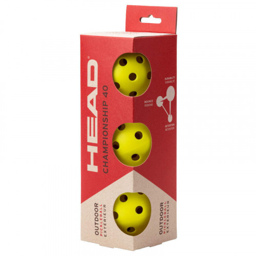 Lot de 3 balles de pickleball - Championship 40 trous