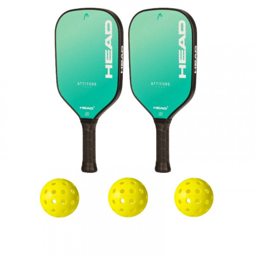 Pack de pickleball Attitude Team - 2 raquettes + 3 balles