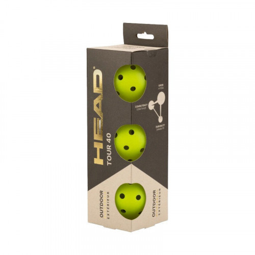 Lot de 3 balles de pickleball - Tour 40 trous