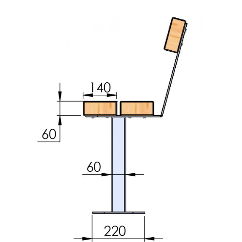 Banc tennis SET avec dossier - Made in France