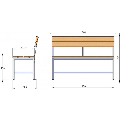 Banc mobile tennis MATCH avec dossier - Made in France