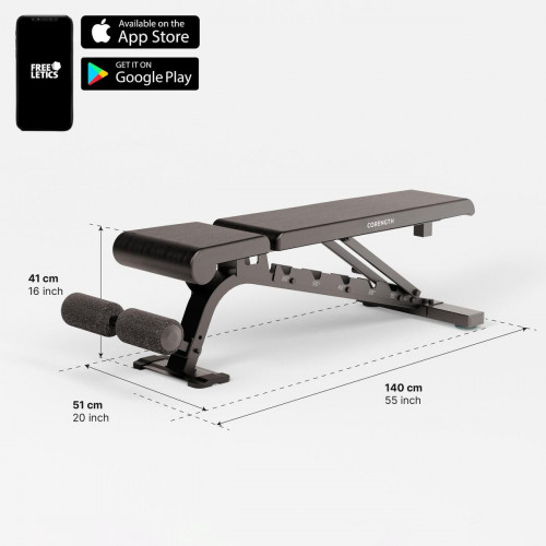 Banc de musculation renforcé, inclinable et déclinable