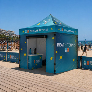 Tente 3x3m, toit avec impression Beach Tennis