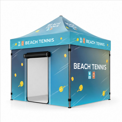 Tente 3x3m, toit avec impression Beach Tennis