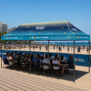 Tente 6x3m, impression Beach Tennis