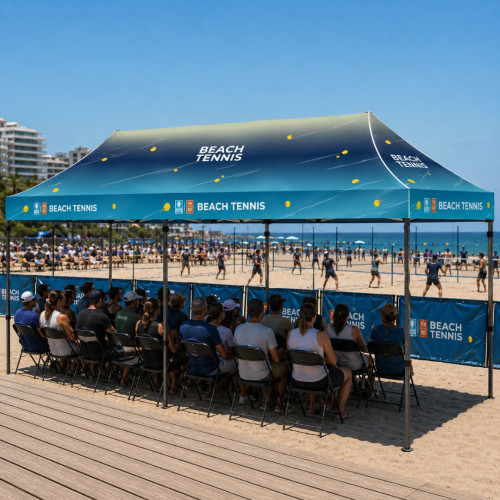 Tente 6x3m, impression Beach Tennis