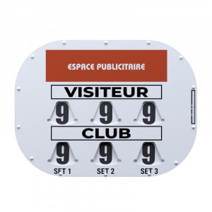 TABLEAU DE SCORE MODELE CLIPTEC PADEL + ADHESIF OFFERT - MADE IN FRANCE