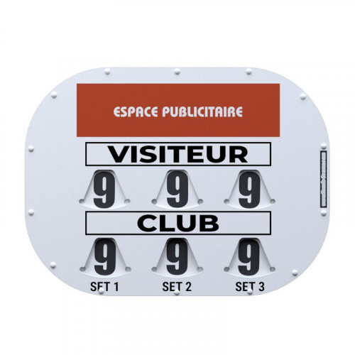 TABLEAU DE SCORE MODELE CLIPTEC PADEL + ADHESIF OFFERT - MADE IN FRANCE