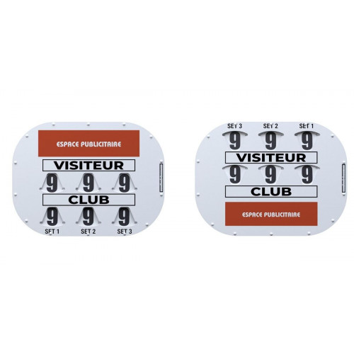 TABLEAU DE SCORE CLIPTEC PADEL RECTO VERSO + ADHÉSIF OFFERT - MADE IN FRANCE