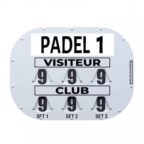 TABLEAU DE SCORE MODELE CLIPTEC PADEL + ADHESIF OFFERT - MADE IN FRANCE