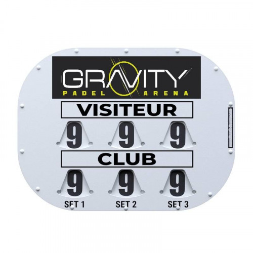 TABLEAU DE SCORE MODELE CLIPTEC PADEL + ADHESIF OFFERT - MADE IN FRANCE
