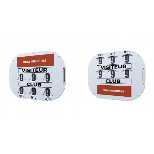 TABLEAU DE SCORE CLIPTEC PADEL RECTO VERSO + ADHÉSIF OFFERT - MADE IN FRANCE