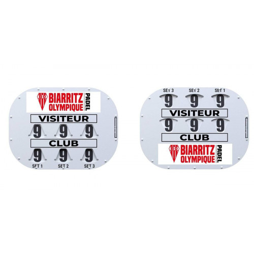 TABLEAU DE SCORE CLIPTEC PADEL RECTO VERSO + ADHÉSIF OFFERT - MADE IN FRANCE
