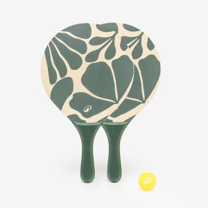 Set raquettes Beach Tennis WOODY RACKET VERT