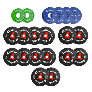 PACK BUMPER PLATES 200KG - Disques Olympiques 50mm - (1, 2x2, 5x2, 10, 15x2, 20, 25) + Clips Offerts - 4TRAINER