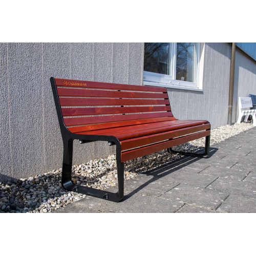 Banc tennis premium en bois avec dossier - 176 cm