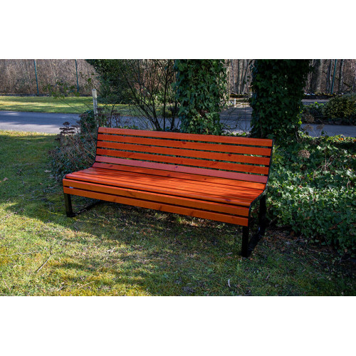 Banc tennis premium en bois avec dossier - 176 cm