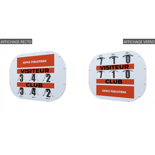 TABLEAU DE SCORE CLIPTEC TENNIS RECTO VERSO + ADHÉSIF OFFERT - MADE IN FRANCE